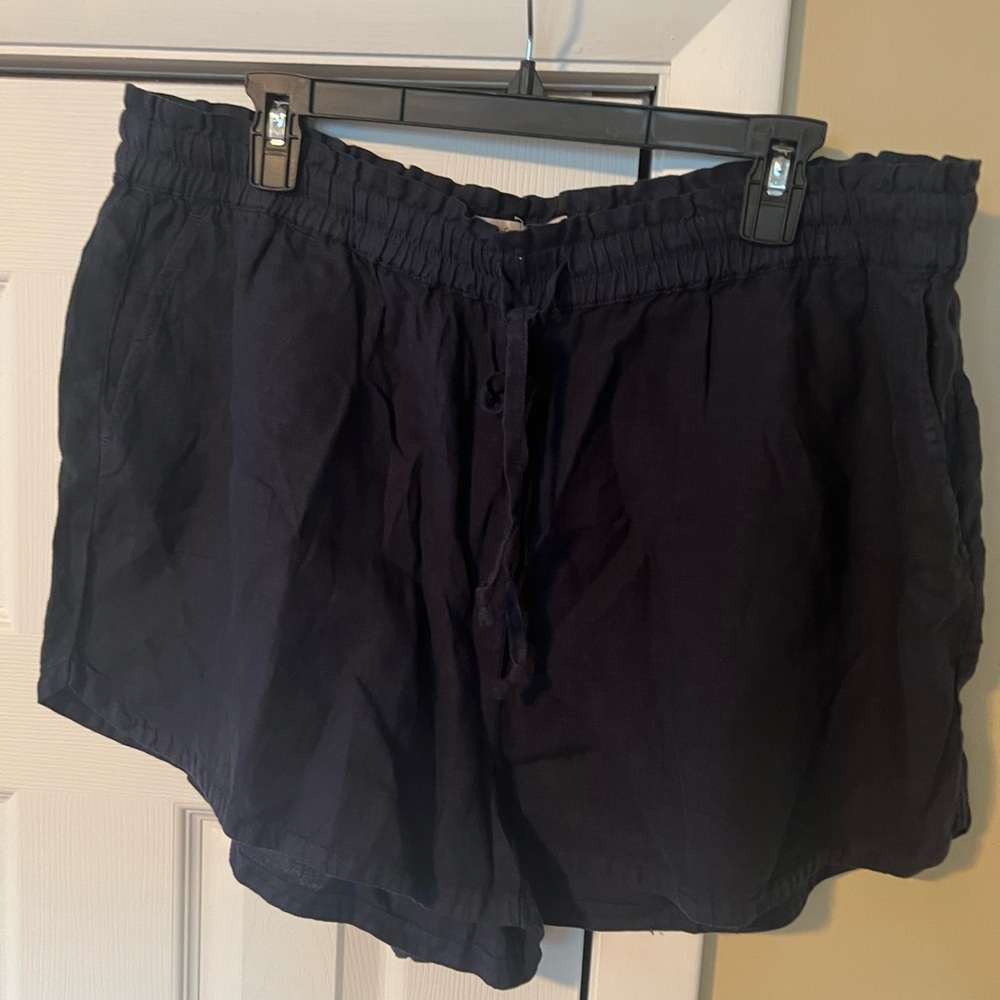 Faherty Women's Navy Linen Shorts Elastic Waist NWT